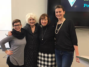 National Public Radio Host Diane Rehm with Professor Helen Fallon and students.