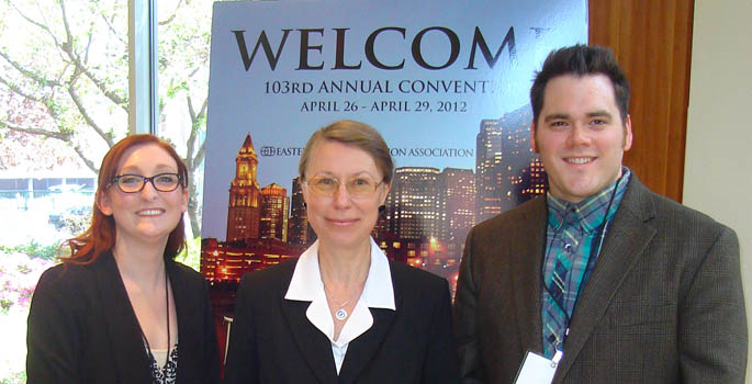 Dr. Tatyana Dumova and graduate students Heather Hanson and Ivan Moore presented at the annual Eastern Communication Association Convention in Cambridge, Massachusetts in April 2012.