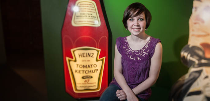 Pictured is School of Communication student Katelyn Howard at the Heinz History Center. Photo | Christopher Rolinson