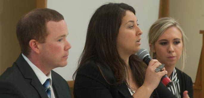 Pictured is Terry Rodgers, Jennifer Bullano and Natalie Bigley, guest panelsts at the Social Media in Sports seminar. Photo | Christopher Rolinson