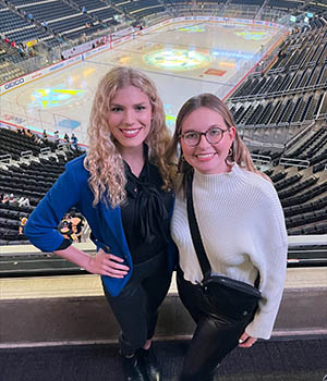 Natalea Hillen and Hannah Buzza at PPG Paints Arena. 