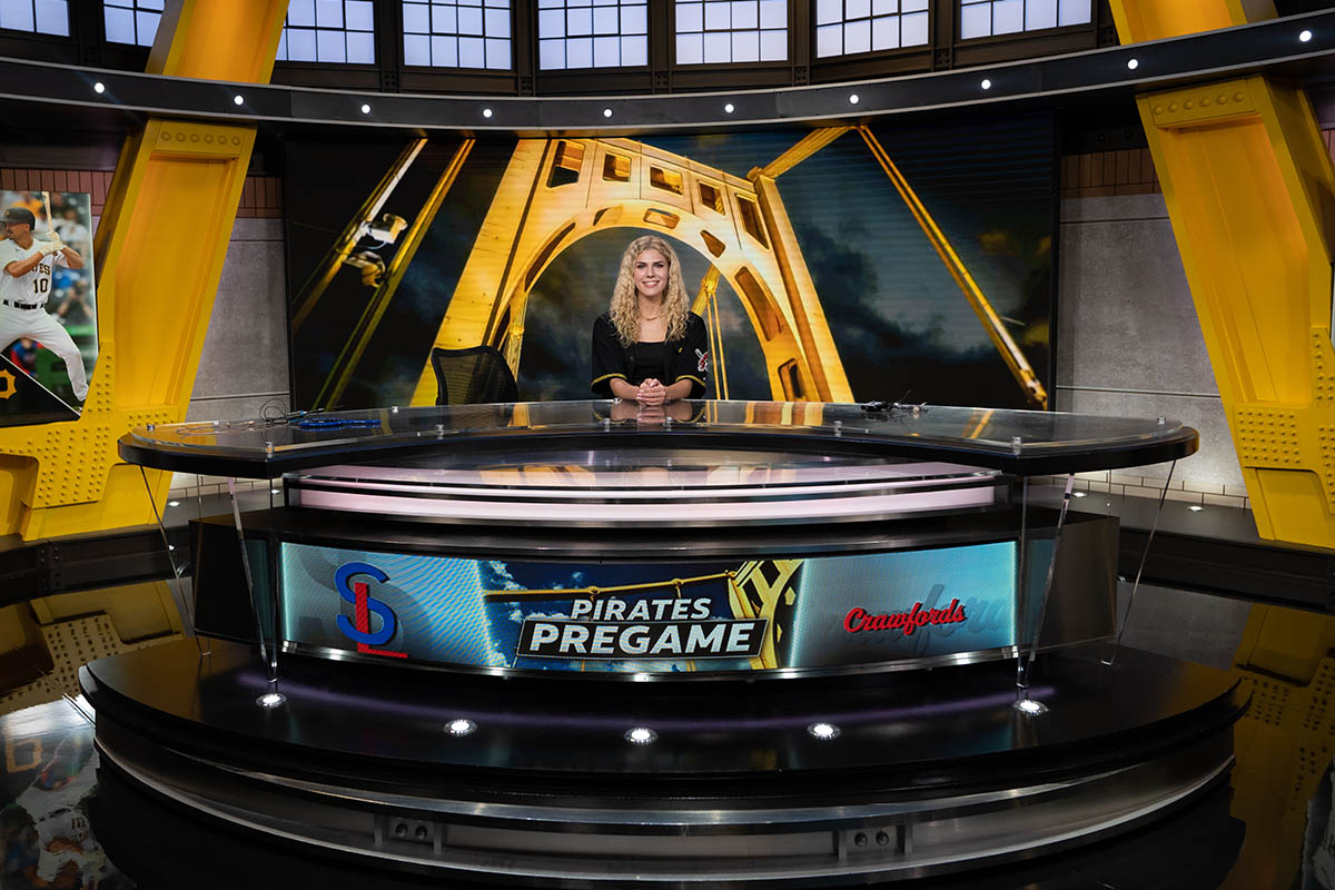 Natalea Hillen on set at AT&T SportsNet. Photo | Randall Coleman