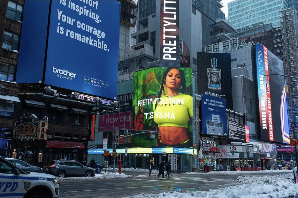 A photo of Teyana Taylor in Times Sqaure. Photo | Sharimar Y. Cruz