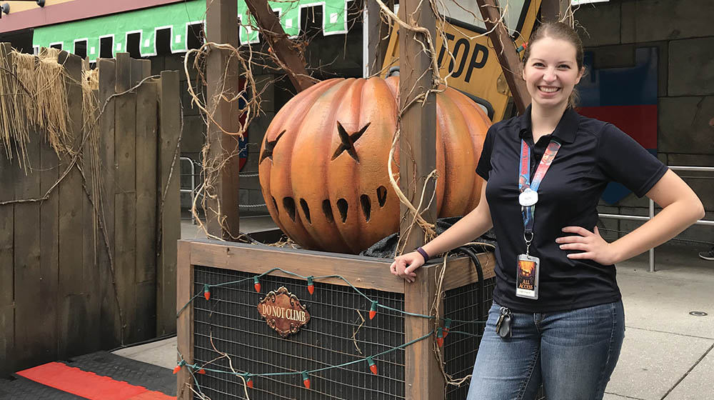 Pictured is alumna Faith Kranyak at Universal Studios. Submitted photo