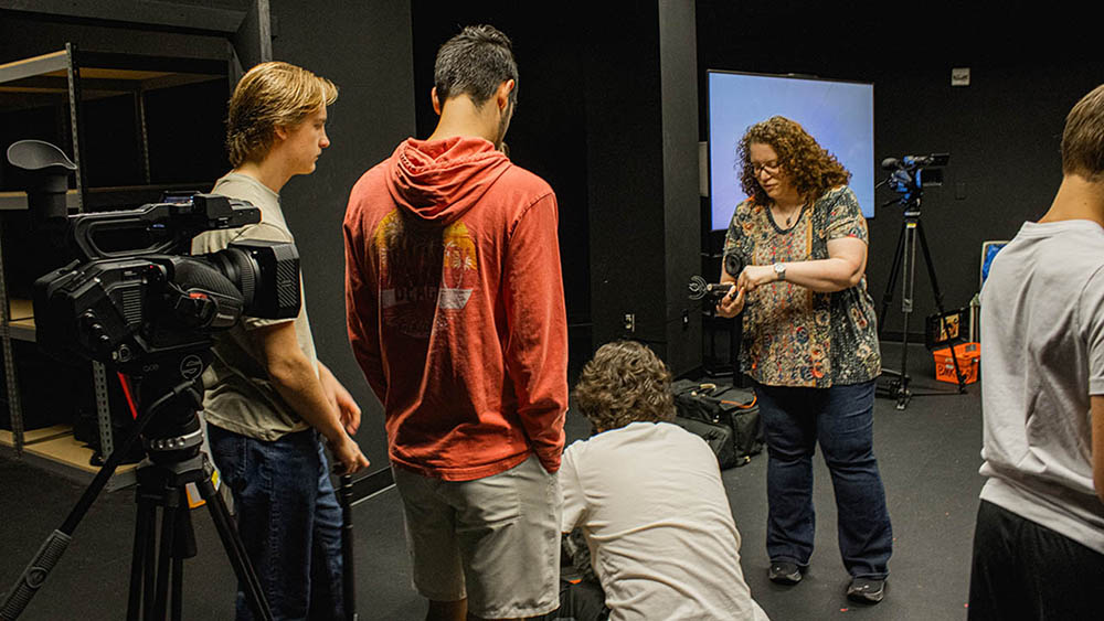 Kelly Donnellan teaches the film intensive summer camp to high school students. 