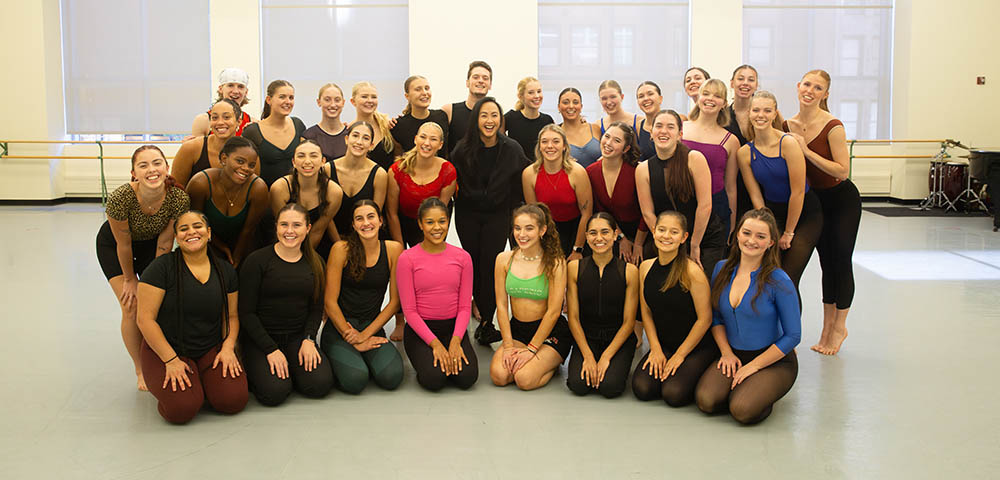 Beverly Bautista and her students in the George Rowland White Performance Center. Photo | Randall Coleman