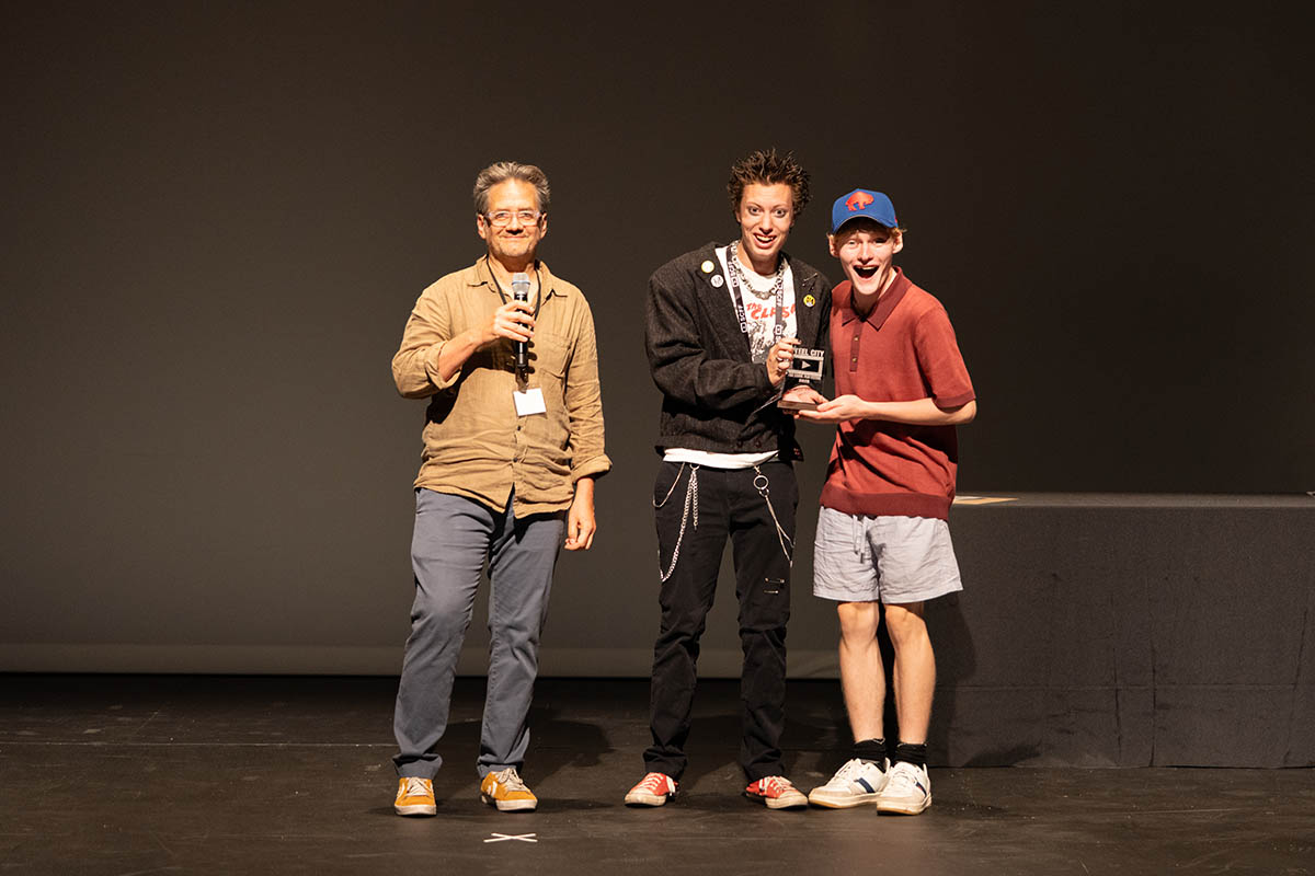 Owen Stillwell received the Audience award for the film "The Sound of Static." Photo | Danny Shirley '26