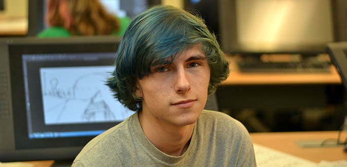 Pictured is Aiden St. Clair at Point Park's animation camp. Photo | Sarah Cunningham