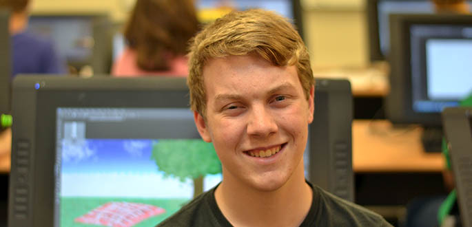Pictured is high school student David Coole at this year's animation camp. Photo | Sarah Cunningham