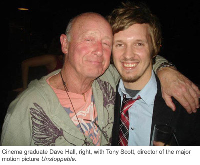 Cinema and Digital Arts graduate Dave Hall with movie director Tony Scott