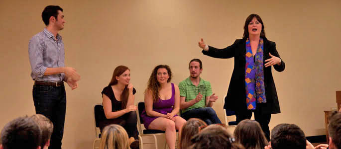 Ann Hampton Callaway hosted a master class for Conservatory of Performing Arts students during the fall 2013 semester. Photo | Allie Wynands