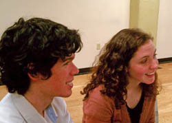 Theatre students attend a workshop with award-winning playwright David Caudle during his visit to campus. Photo | Sheila McKenna