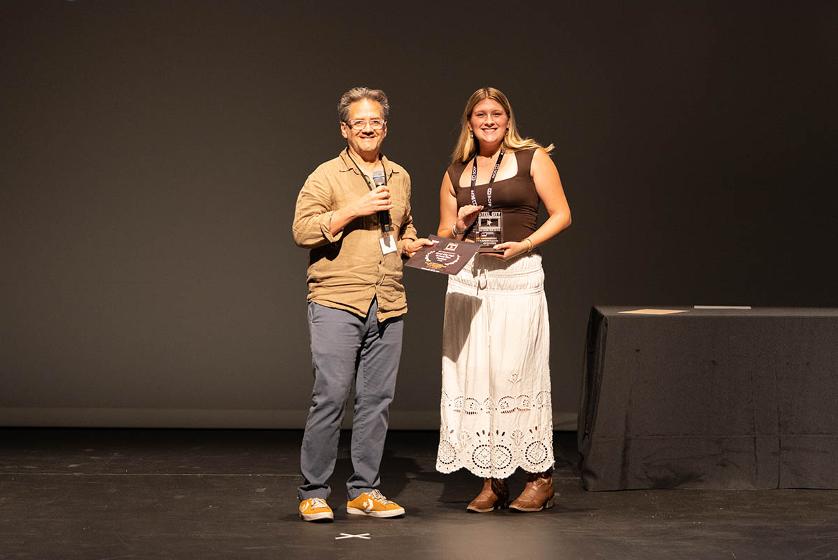 Ella Kurschinske received the Best Documentary award for her film "The Art of Leadership." Photo | Danny Shirley '26