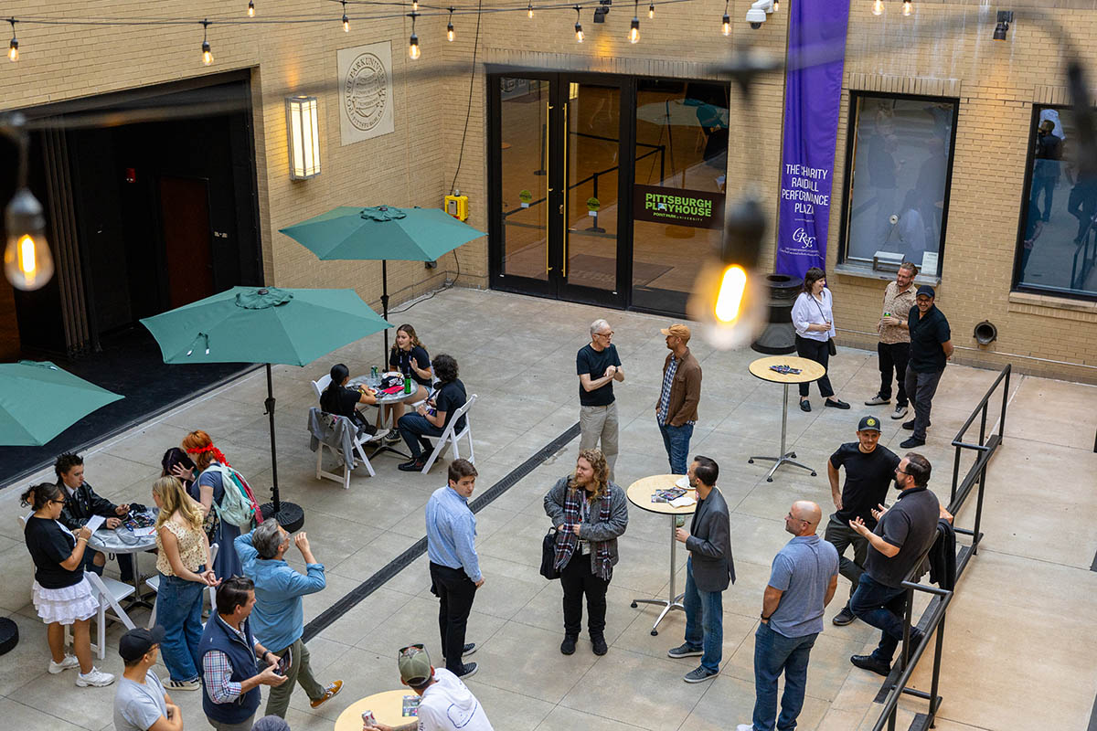 Film Festival attendees enjoy a welcome party at the university's Pittsburgh Playhouse. Photo | Paul Koontz