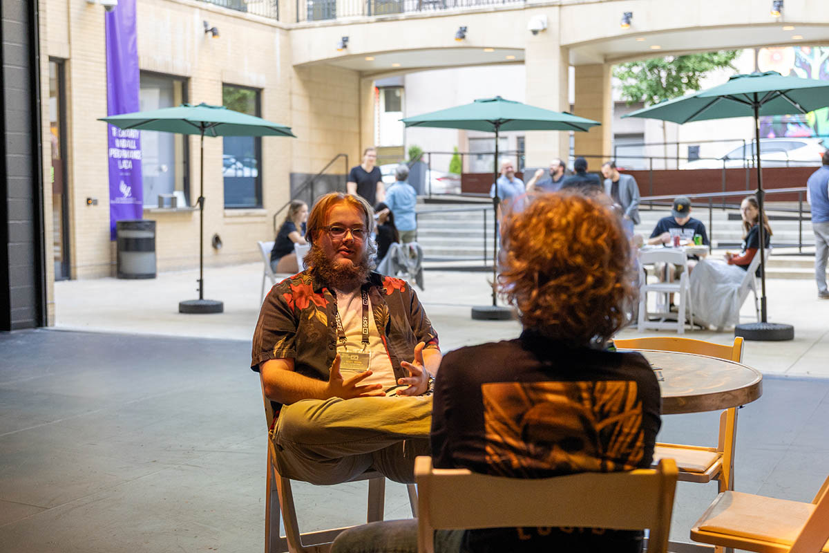 Film Festival attendees enjoy a welcome party at the university's Pittsburgh Playhouse. Photo | Paul Koontz