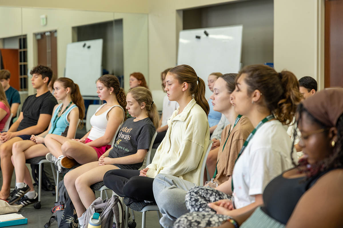 Lisa Klein leads a mindfullness/meditation session. Photo | Paul Koontz