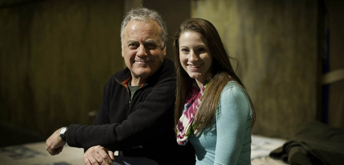 Pictured is theatre professor John Shepard and alumna Kate Bodnar. Photo | Jeff Swensen