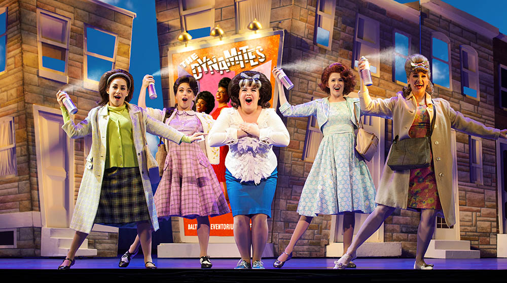 Annie Gagen (second from right) and the Company of Hairspray. Photo | Jeremy Daniel