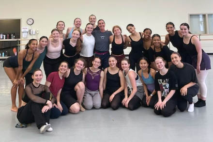Jocelyn Hrzic teaches a dance class at Point Park University.