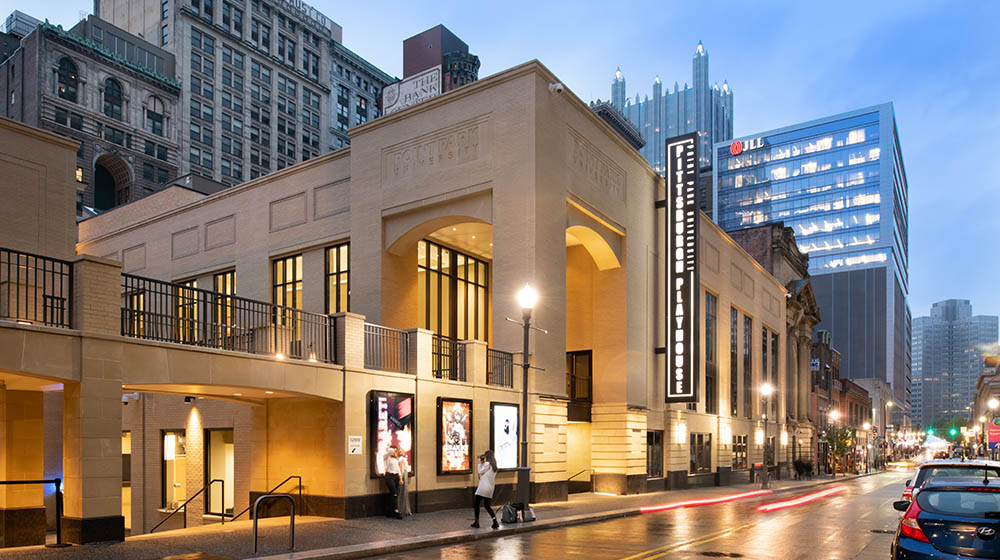 The exterior of the Pittsburgh Playhouse. 