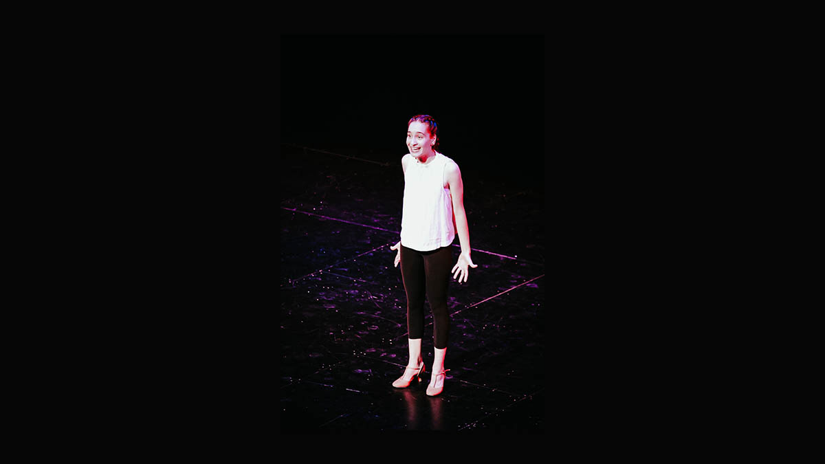 A student performs in the PNC Theatre of the Pittsburgh Playhouse. Photo | Nathaniel Holzer