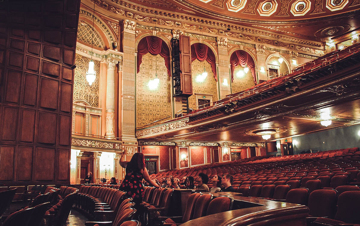 Students inide of the Benedum Center. Photo | Nathaniel Holzer