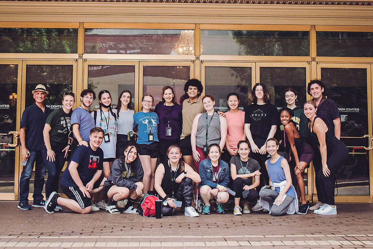 Students outside of the Benedum Center. Photo | Nathaniel Holzer