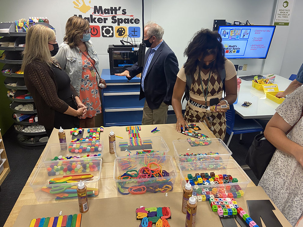 Students and faculty explore materials in Matt's Maker Space lab at Point Park. Submitted photo.