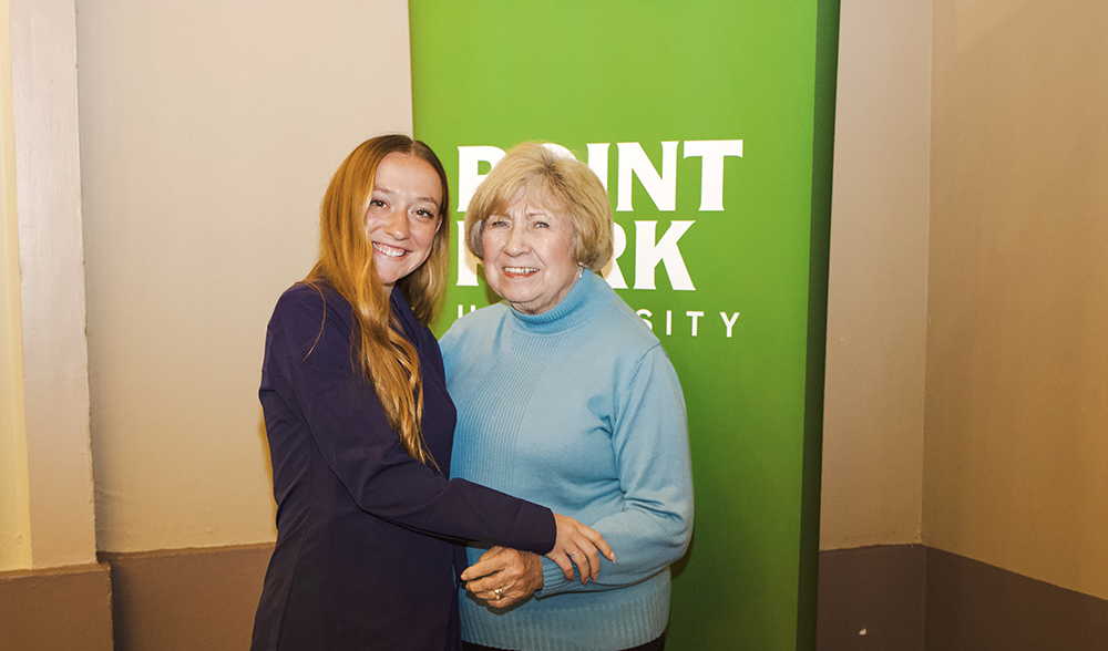 Pictured is Allie Plassio and her grandmother. Photo by Nadia Jones.