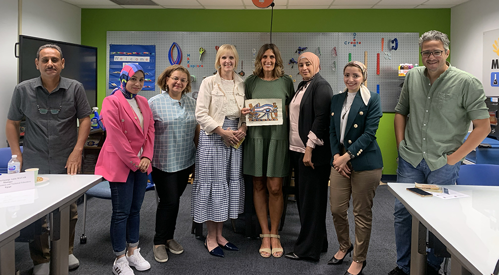 Pictured are Point Park University School of Education faculty and educators from Egypt in the Matt's Maker Space Lab. Submitted photo.