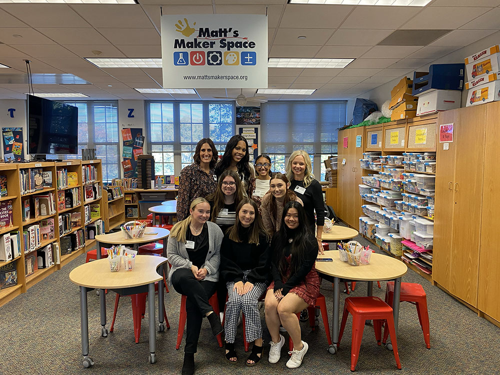 Pictured are education students and faculty at Jefferson Elementary. Photo by Nicole Chynoweth.