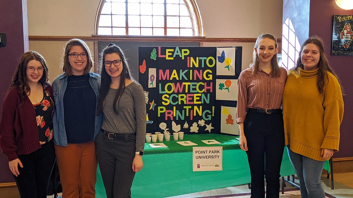 Pictured are Point Park education students at the 2020 Leap into Making event. Photo by Kamryn York.