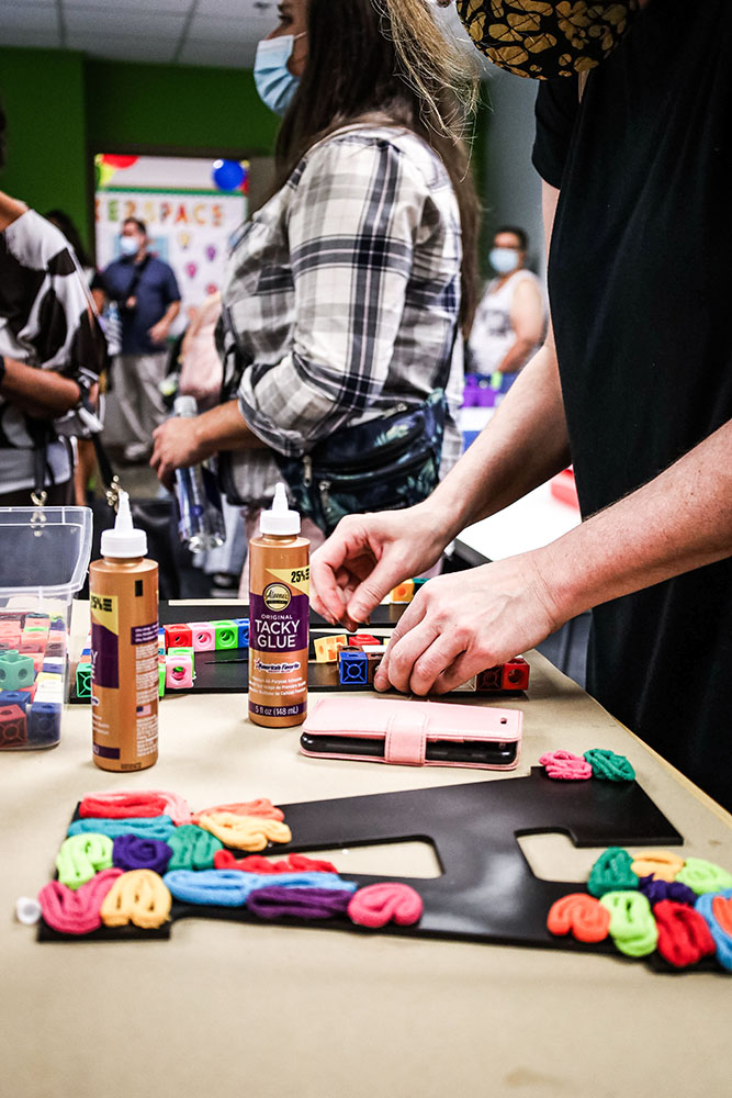 Pictured are students working on a craft activity in the Matt's Maker Space lab. Photo by Nathaniel Holzer.