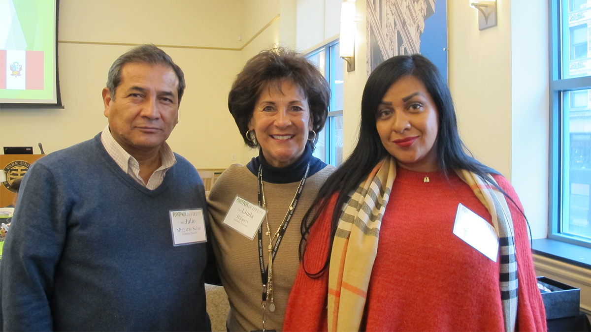 Pictured is the Peruvian delegation 2019 visit to Point Park. Photo by Amanda Dabbs