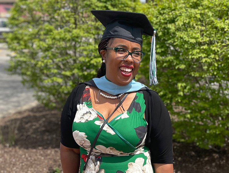 Pictured is alumna Robin Tolliver-Watkins '22. Submitted photo.