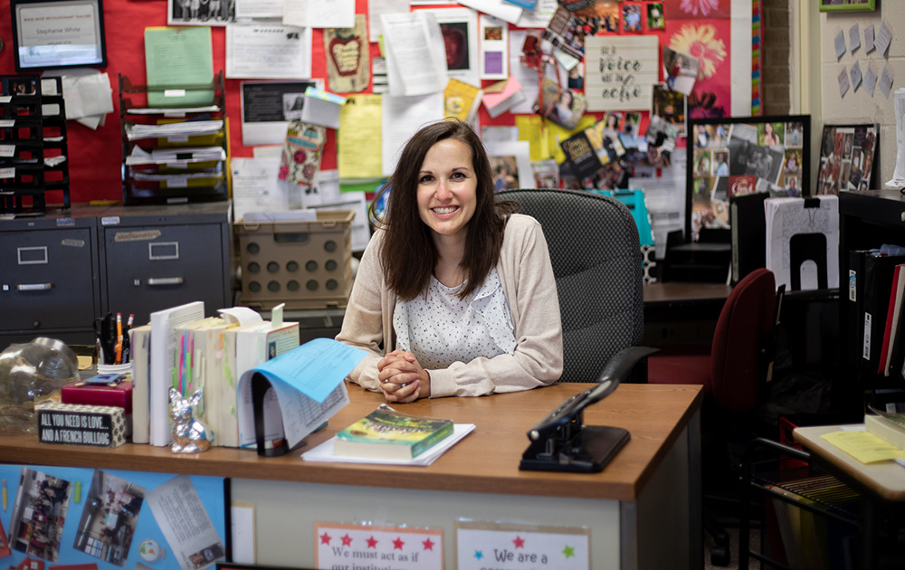 Pictured is Ed.D. alumna Stephanie White. Photo by Hannah Johnston