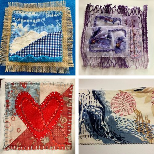 Pictured are handstitch collages made by Vincenne Revill Beltran. Submitted photo.