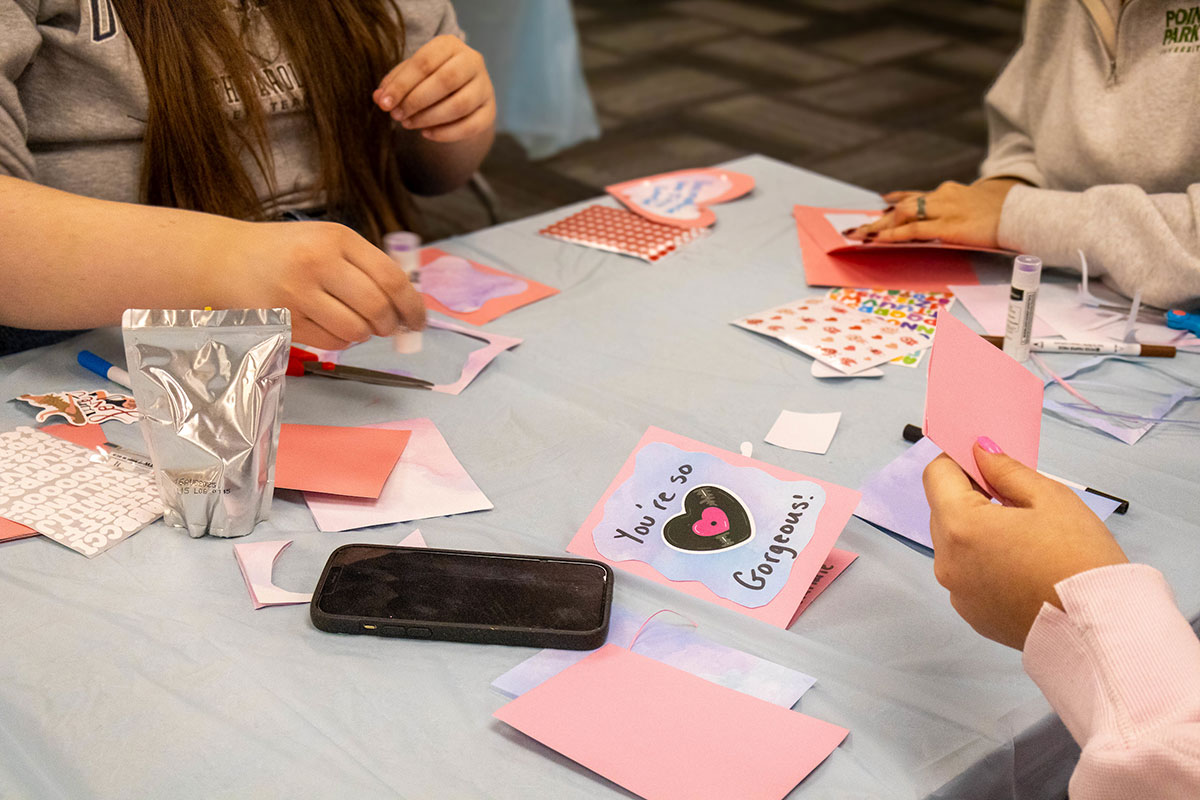 Valentine's day cards on a table.
