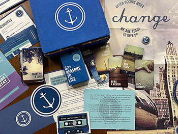 Contents of an Anchor Box spread on a table.