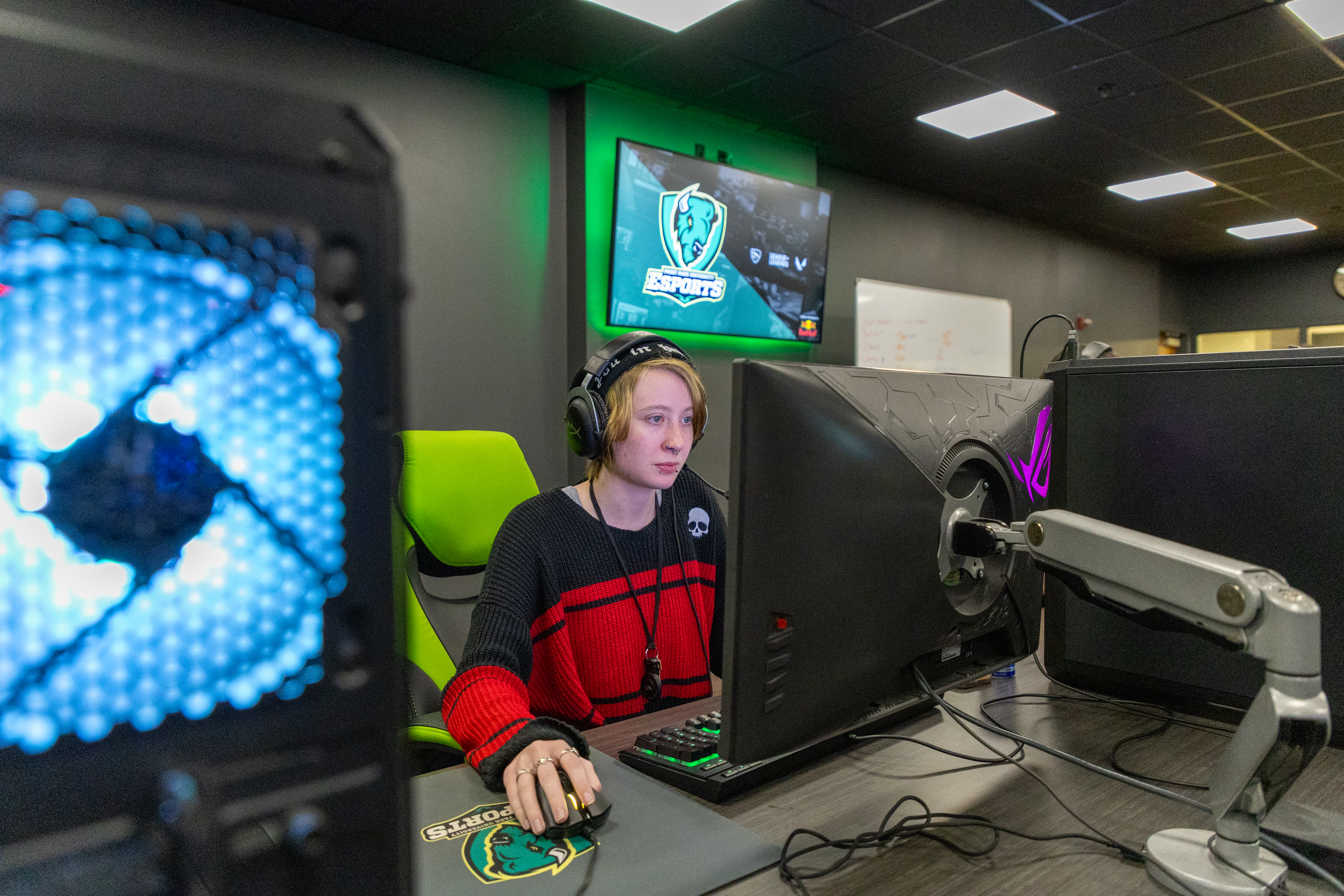 A esports player plays the game. 