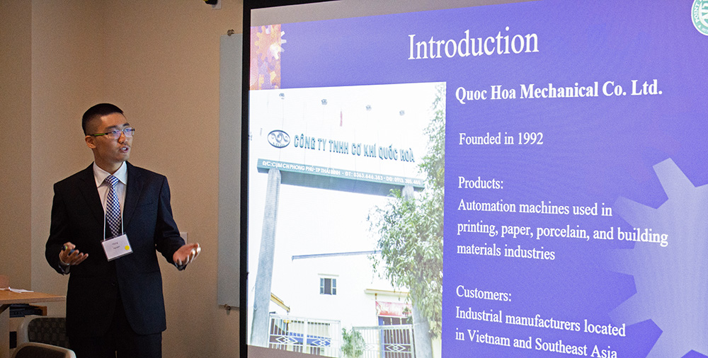 Pictured is a graduate student presenting at the first Graduate Students Conference. Photo by Brandy Richey.