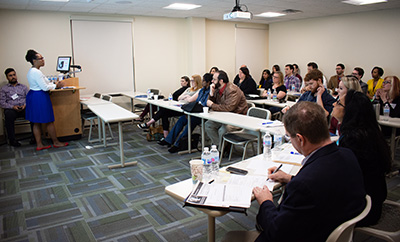 Pictured are graduate students presenting at the 2018 conference. Photo by Brandy Richey.