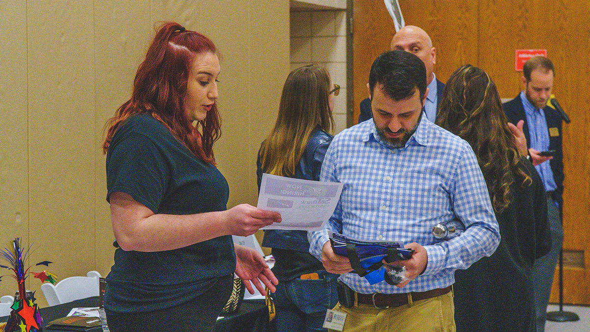 Pictured are photos of the Spring 2020 Internship and Job Fair. Photos by Emma Federkeil