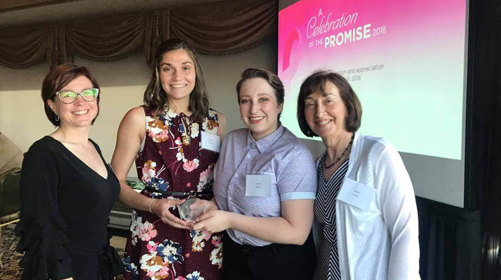 A photo of Monica VanDieren, Skyler Kutzner, Kelsey Wolfe and Helen Fallon. Photo | Helen Fallon