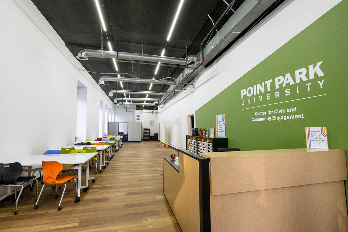 Point Park opened its new Center for Civic and Community Engagement (CCE) at 101 Wood St. The CCE serves as a hub to support collaboration and social innovation between the campus and the community.
