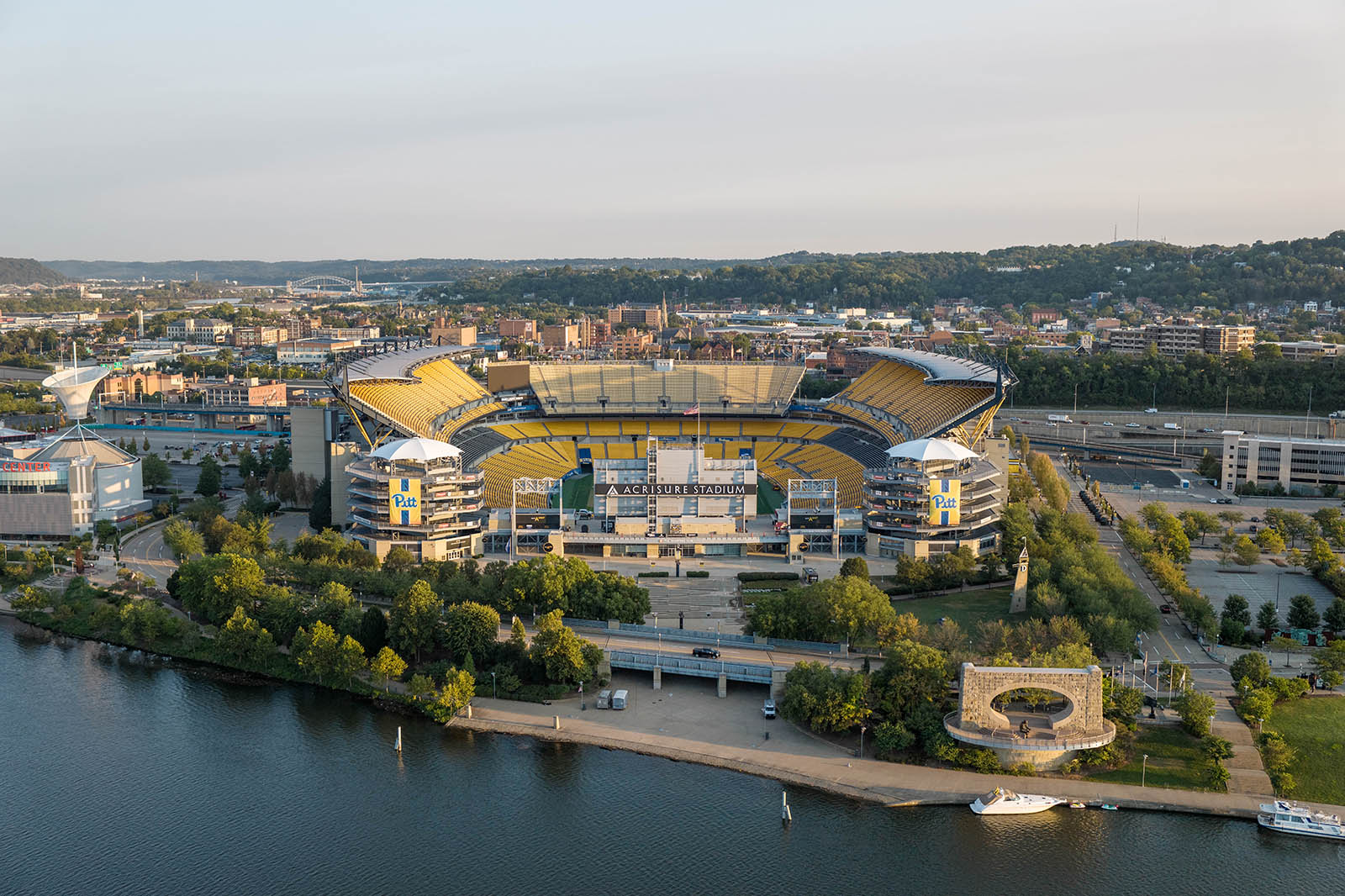 An aerial image of Acrisure Stadium.