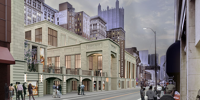 An artist's rendering of the new Pittsburgh Playhouse.