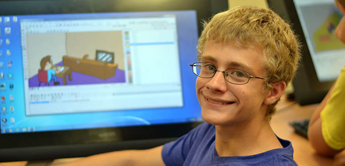 Pictured is a high school student at animation camp. Photo | Sarah Cunningham
