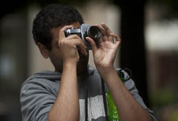 Pictured is a high school student at Point Park's Summer Media Workshop. | Photo by Christopher Rolinson