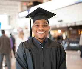 Pictured is Perris Drew at graduation. Photo | Sarah Collins.